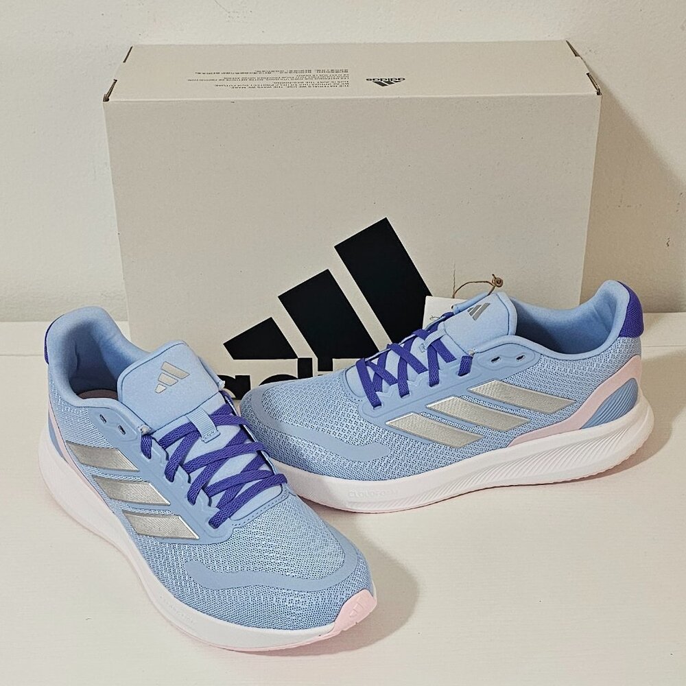 adidas Runfalcon 5 Shoes - Glow Blue / Silver Metallic - Kids - IE8584